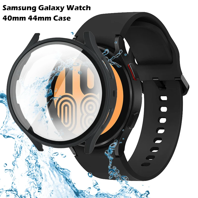 

PC Case+Glass for Samsung Galaxy Watch 6 40mm 44mm Accessories Protective Integrated shell Frame Bumper galaxy Watch Cover NEW