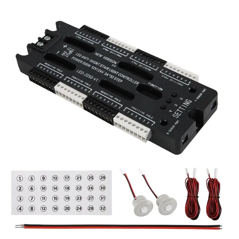 CMHI-4X For Stairs Flexible Strip Indoor LED Motion Sensor 32 Channels Adjustable Brightness DC 12V 24V