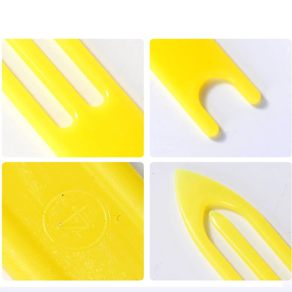 

30Pcs Durable Plastic Fishing Net Repair Tool Knitting Shuttles Smooth Running Sewing Accessories 0.8x13cm Yellow