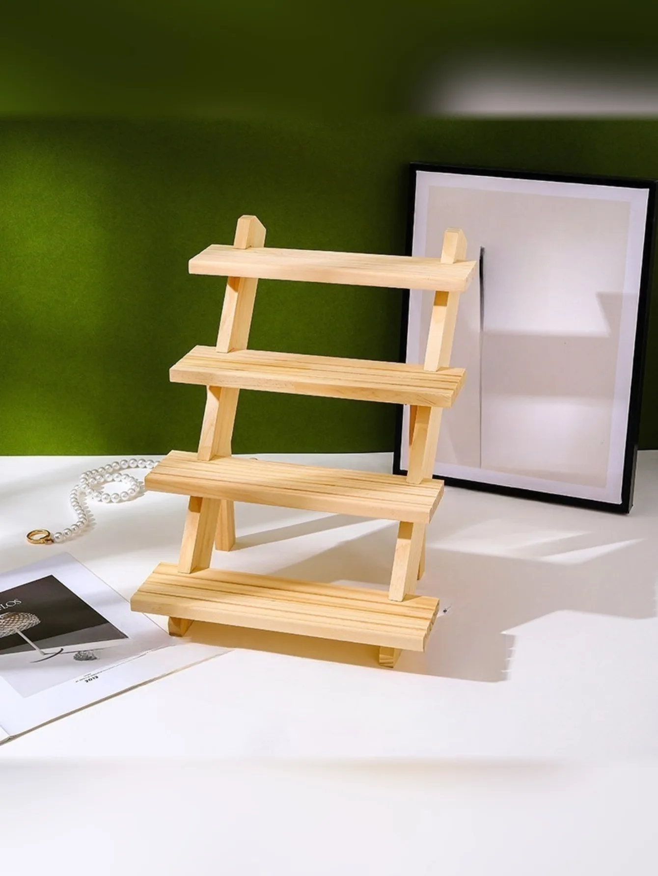 Display Stand Solid Wood Earrings Display Rack Jewelry Rack Figure Doll Stall Cardboard Jewelry Rack