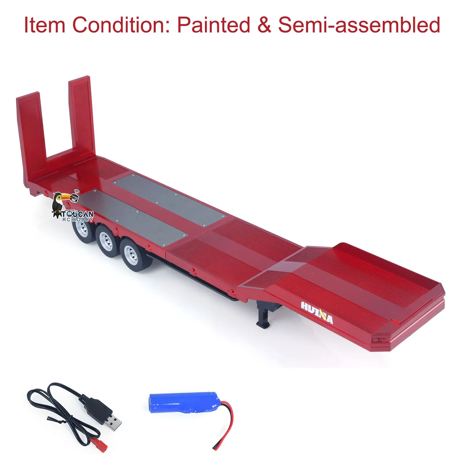 1502 Nieuwe Huina RC Trailer 1/18 3 Axle Plastic Oplegger Flatbed voor 1:18 770 s RC Tractor Truck Afstandsbediening Voertuig Model
