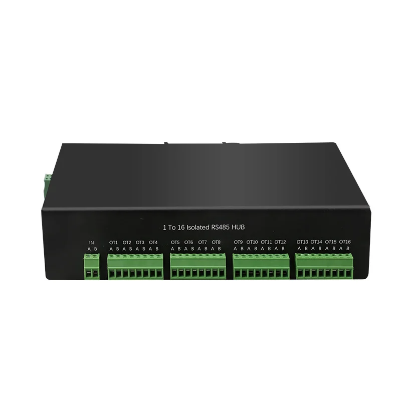 1To16 Isolated RS485 HUB 1x485 in  16 X 485 Out Din Rial Supports High Baud Rate Industrial Grade