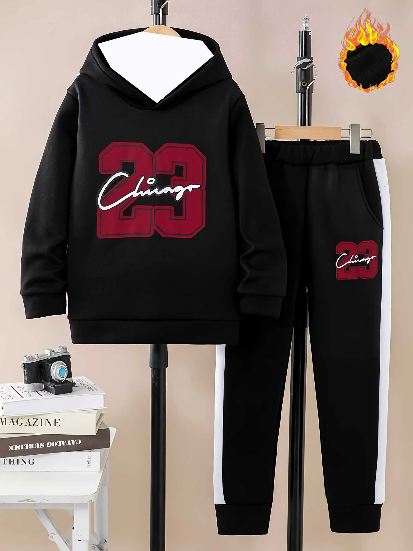 

2025-26 Осень и зима Новый спортивный комплект Y2K Толстовка 233D с принтом Мужская мода Оверсайз Удобный повседневный уличный комплект из двух предметов