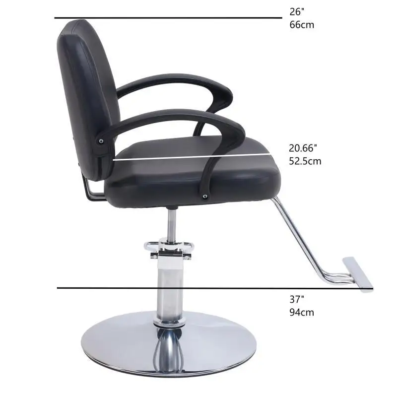 Salon Hair Styling Chair Adjustable Hydraulic Barber Chair with PU Leather Seat & Chrome Base for Beauty Salon Equipment