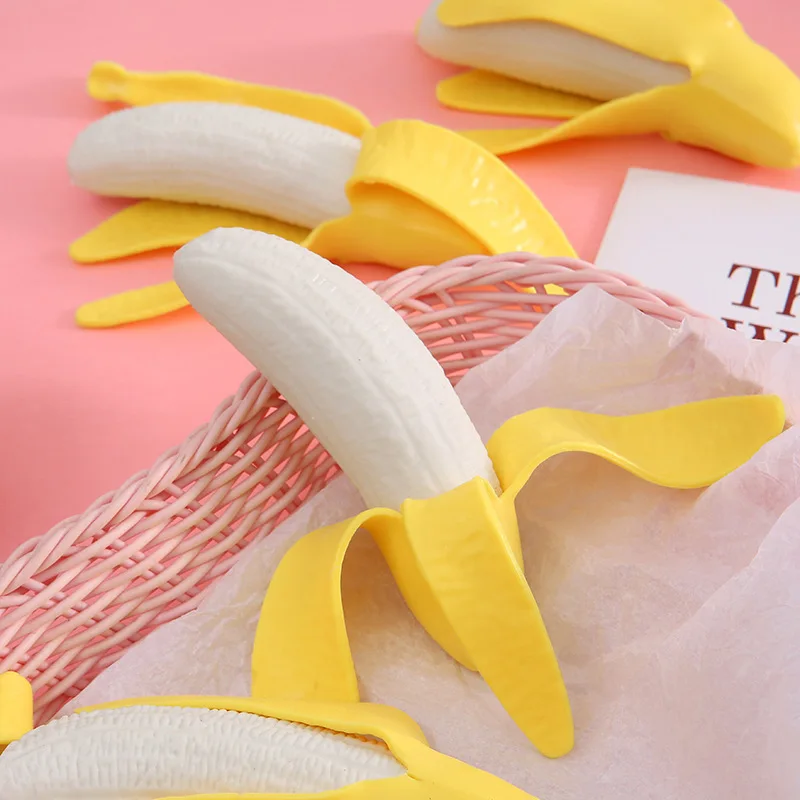 Schattig Fruit Squishy Stressballen Fidget Zintuiglijk Speelgoed Knijp Stress Hand Speelgoed Anti-Angst Banaan Rekbaar Langzaam Stijgend Speelgoed