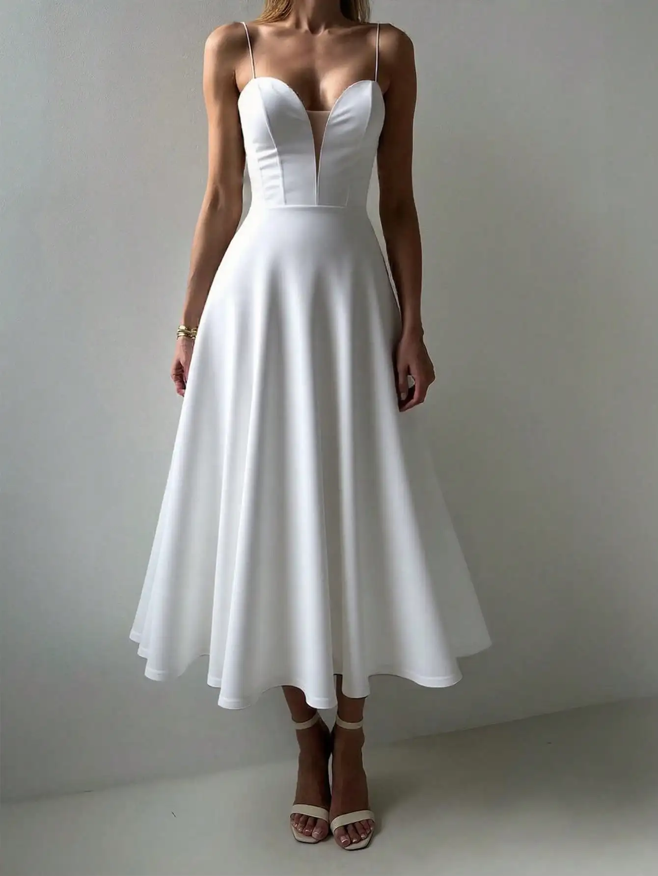 ผู้หญิงเซ็กซี่ Elegant V คอเอวยางยืดชุด Cami SHEER ตาข่ายชุดเหมาะสําหรับฤดูร้อนนอกสถานที่เดินทางวันหยุด & Dates