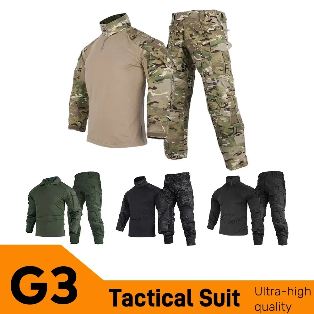 G3 Tactical Uniform BDU Shirt Pants Set Hunting Clothes Ghillie Suit Men Outdoor Sports Airsoft Sniper Work Training Clothing