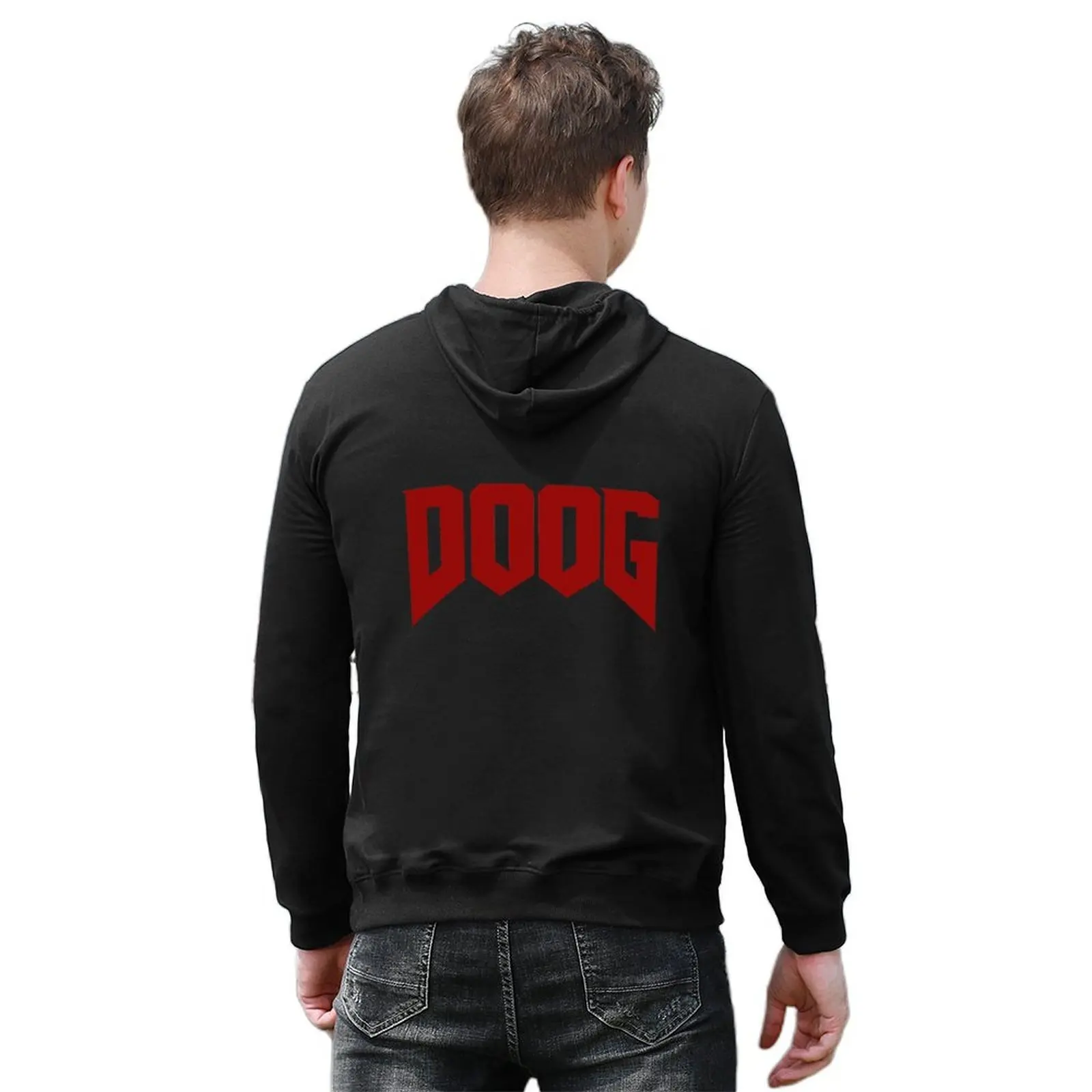 Doog الأحمر هوديي أزياء الرجال الخريف منتجات جديدة ملابس رجالية النمط الياباني هوديي رجالي