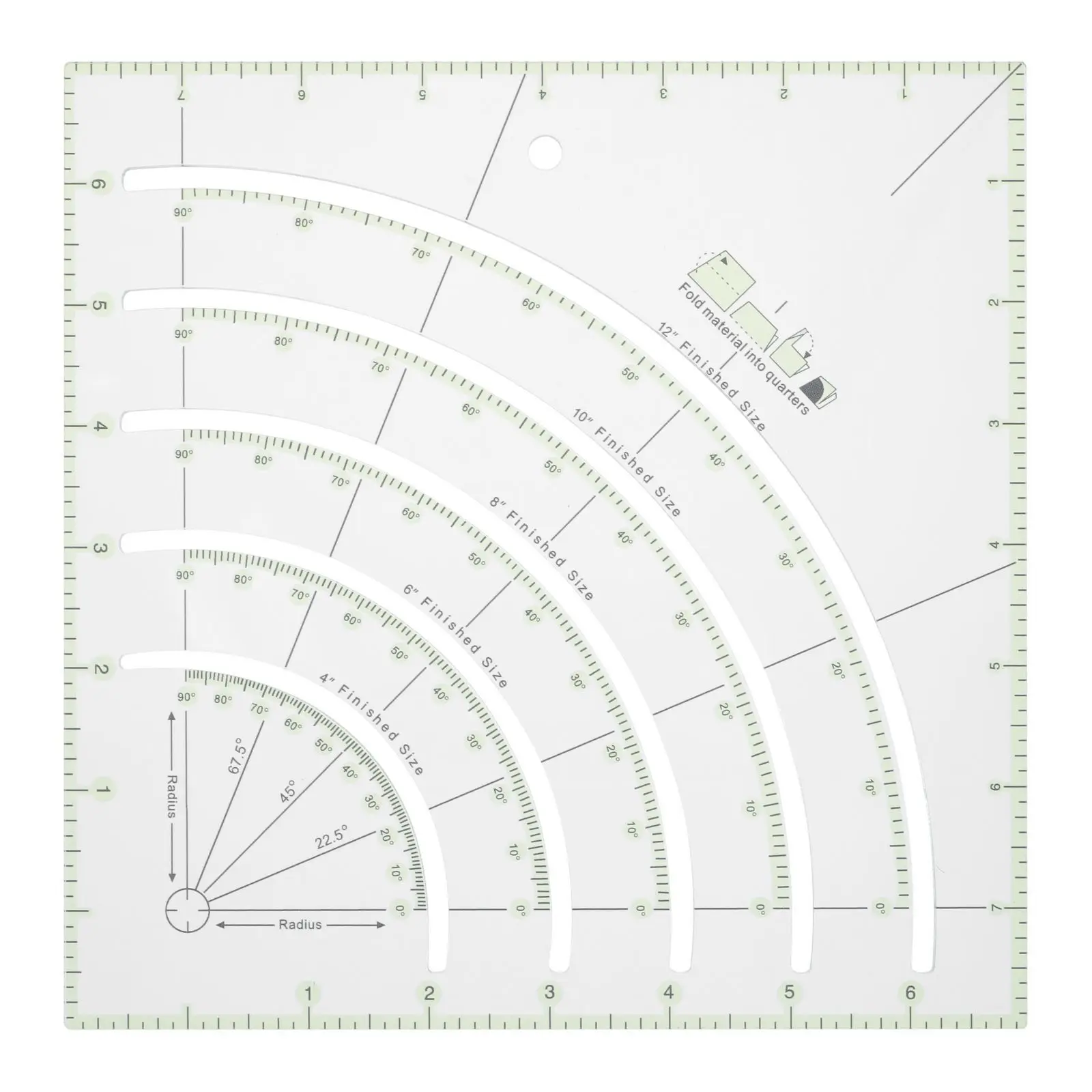 

Acrylic Quilting Ruler Multifunctional Transparent Sewing Craft Tool Easy Read Numbers Durable Practical Long Use No Odor Safe