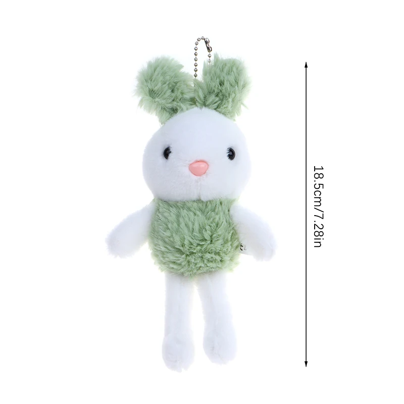 Cute Rabbit Keychain Plush Doll Toy Cartoon Bunny Animal Keyring Pendant Backpack Charms Bag Hanging Ornaments Decor Accessories