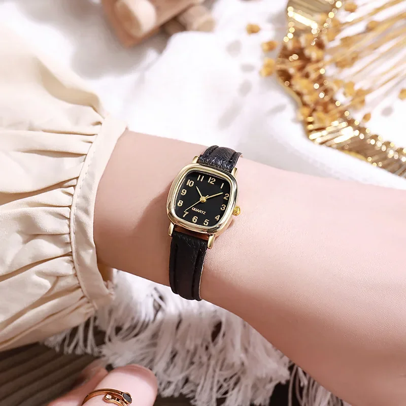 Square Belt Literary Retro Women's Watch Korean Fashion Quartz Watches Versatile Korean Daily Wristwatches Simple Luxury Reloj