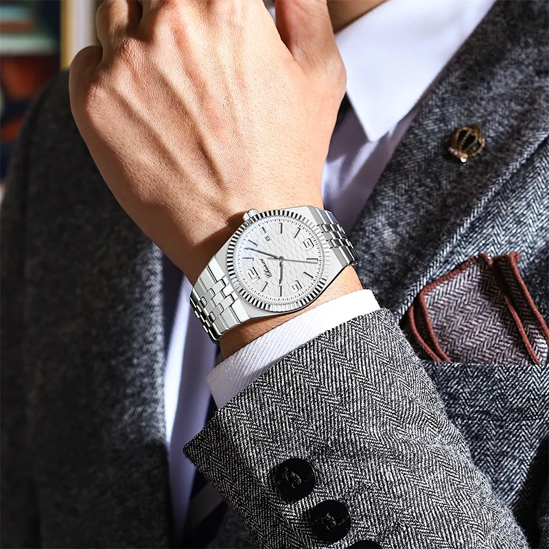 CHENXI High-End Watches For Man Luminous Fashion Minimalist Calendar Circular Dial Stainless Steel Strap Quartz Wristwatches