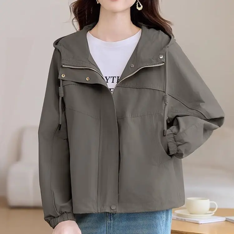 

Casual Hooded Jacket For Women In Spring And Autumn 2025 New Loose And Fashionable Jacket Short Top