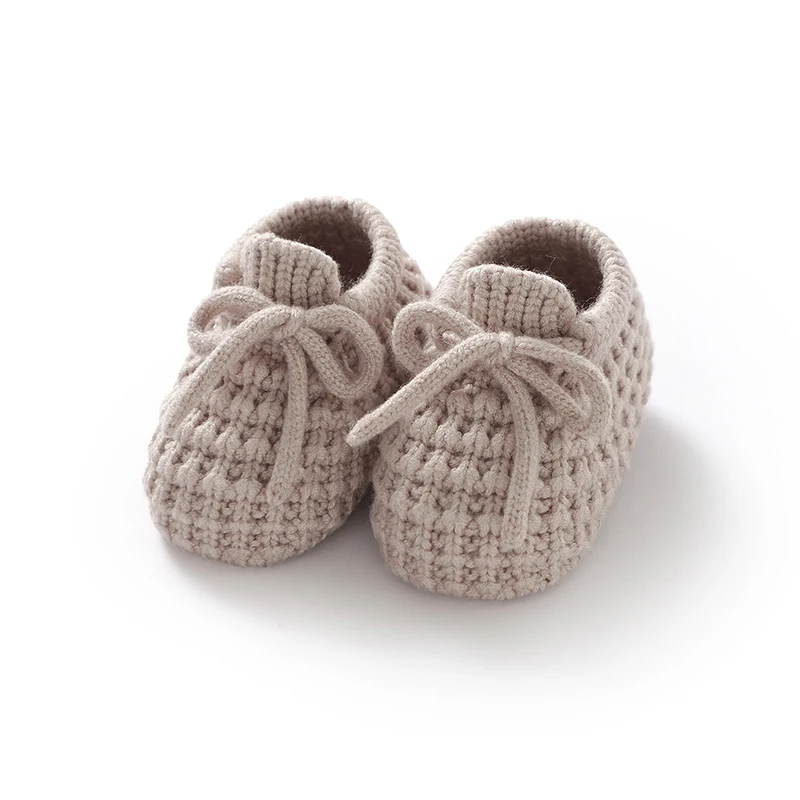 Newborn Baby Shoes Knit Infant Boy Girl Bedding Boots 0-18M Fashion Solid Bandage Toddler Children Footwear Clothing Accessories