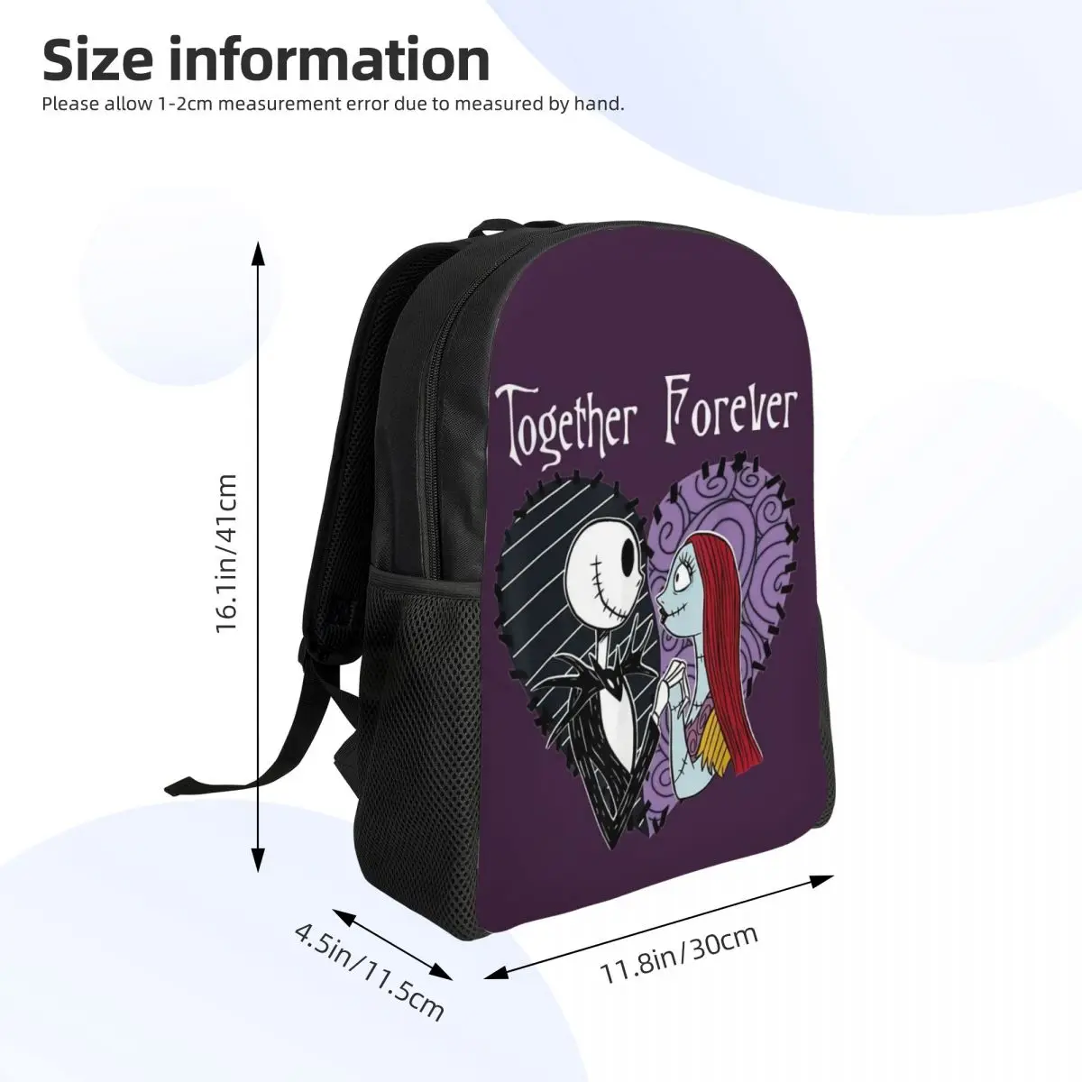 Custom Nightmare Before Christmas Backpack for Women Men Waterproof College School Sally Jack Skellington Bag Printing Bookbag