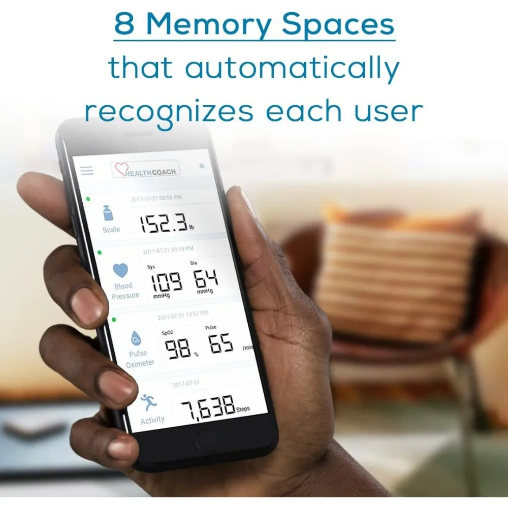 Balança digital inteligente para análise corporal abrangente, IMC, rastreamento de calorias e conectividade de aplicativos