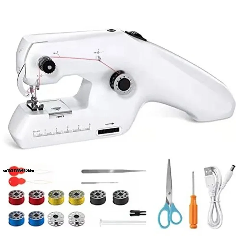 2025 Useful Sewing Machine Household Mini Handheld Machine Portable Electric Double Thread Sewing Machine