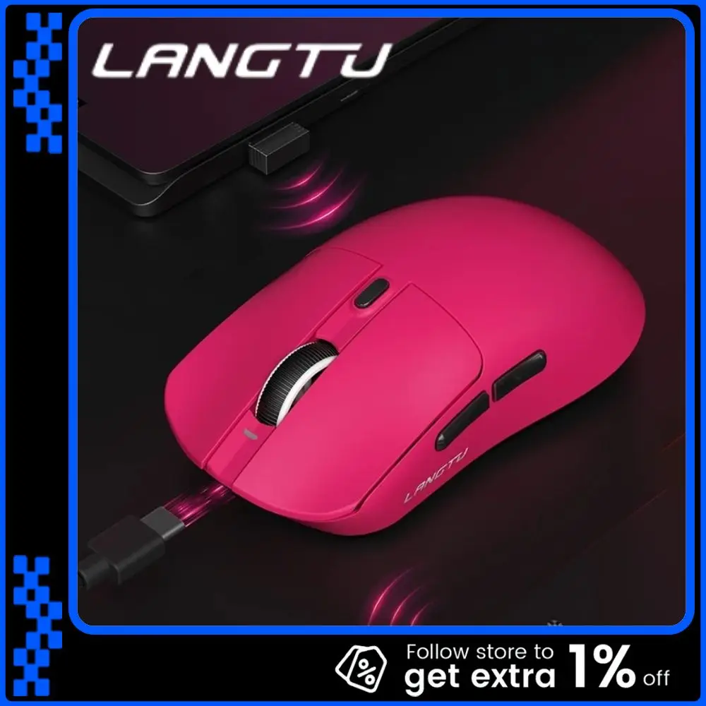 

Langtu M8 Беспроводная мышь с тремя режимами, легкая Paw3311, 1000 мАч, компьютерная ноутбук, игра для киберспорта, офисная всемогущая мышь с большой рукой