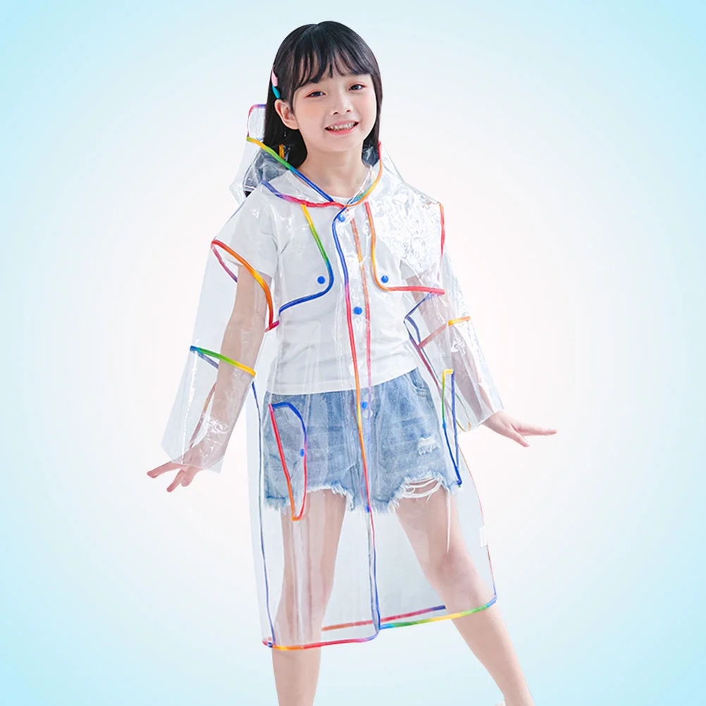 

Raincoat With Hood Reusable Eva Rain Poncho For Clear Portable Waterproof Raincoat For Camping Hiking Theme Park