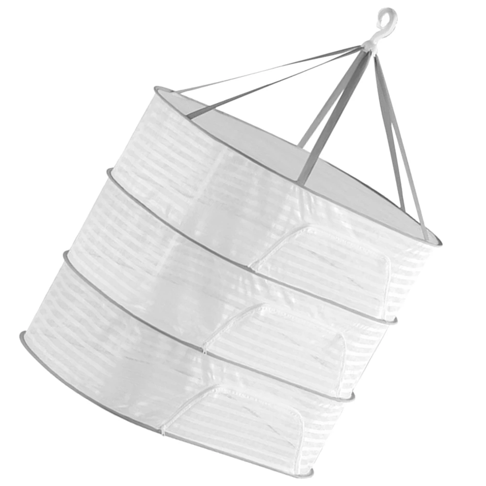 

Collapsible Laundry Rack Clothes Basket Drying Net Medium White Multi Layer Foldable Mesh Cage Style Vegetable Socks Underwear