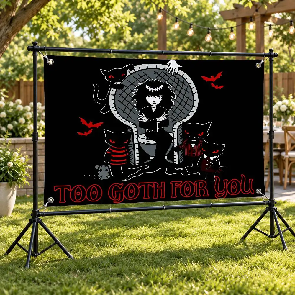 Character Emily the Strange Aesthetic Wall Tapestry Flag Printed Wall Hanging Living Room Party Outdoor Decor