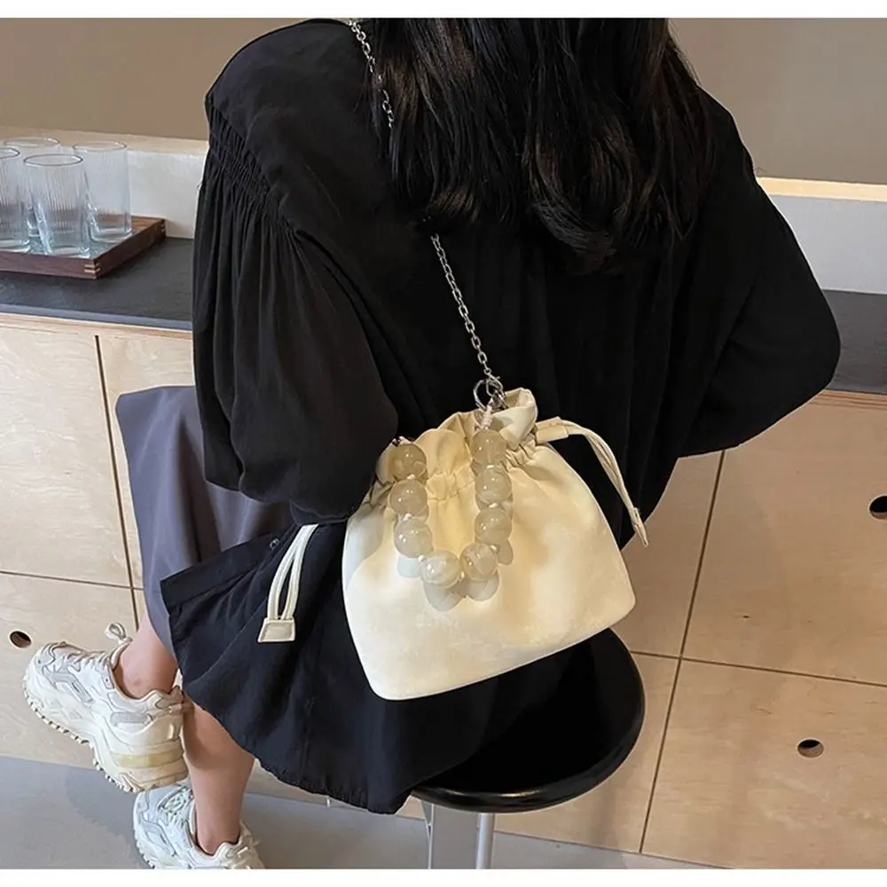 

Модная сумка на шнурке из бисера, китайская сумка на плечо, сумка-ведро из искусственной кожи, сумка Hanfu в древнем стиле, сумка через плечо с цепочкой на каждый день