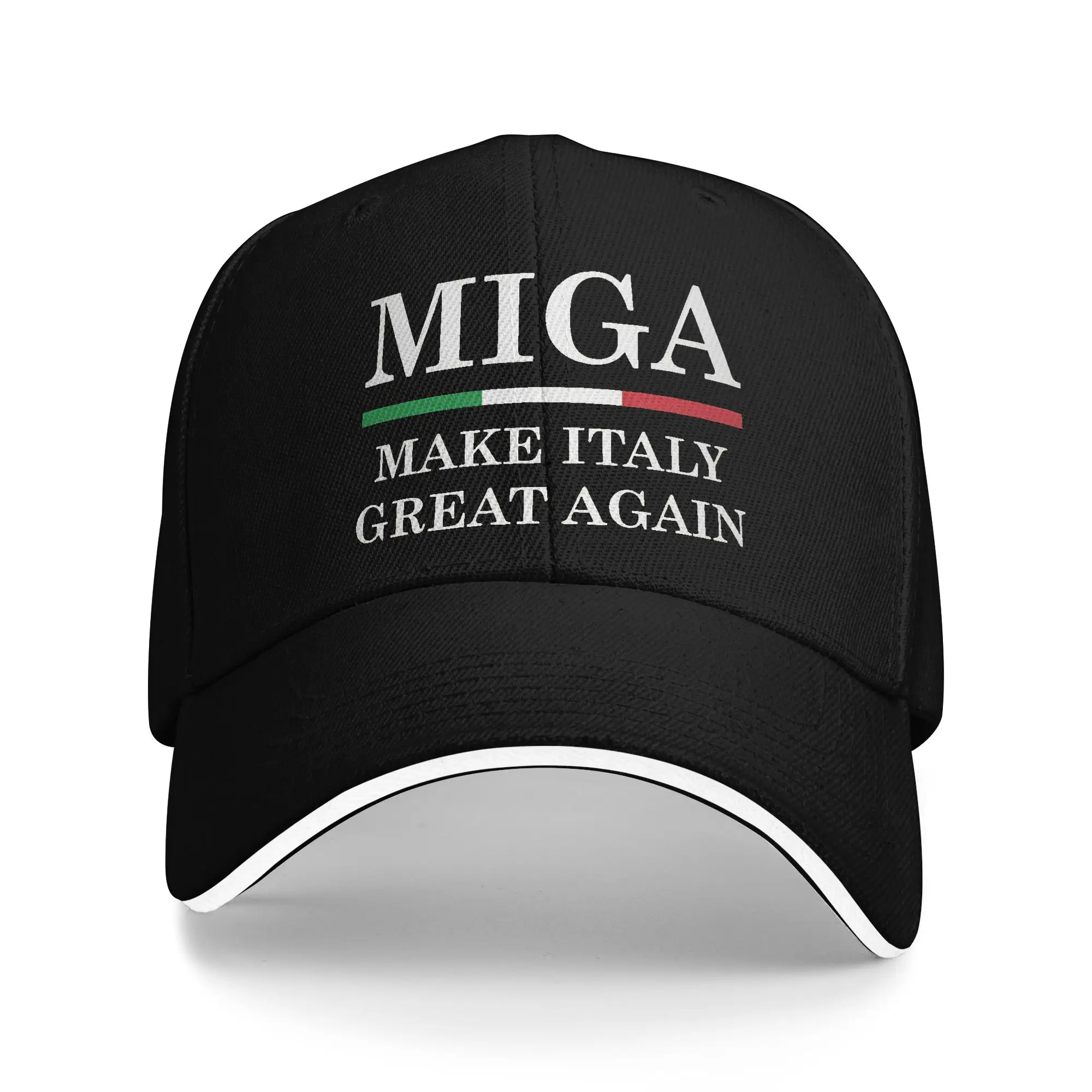 Make Italy Great Again Miga  Sun Baseball Cap Summer Men Women  Print Hip Hop Hat Adjustable Trendy Hunting Camping Snapback Cap