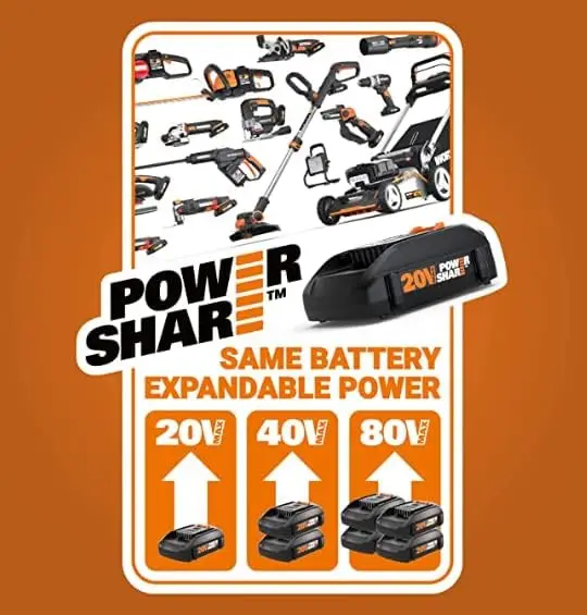 Worx-soplador de hojas inalámbrico, 20V, WG547.9, soplador eléctrico, potente tecnología de ventilador de turbina, Control de 2 velocidades