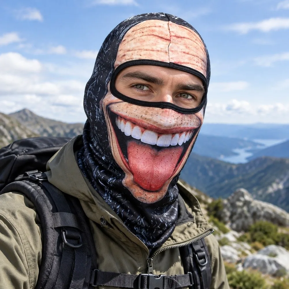 3D Face Print Old Man Balaclava Face Mask Realistic Windproof Winter Mask Cover Breathable Elastic Funny Ski Mask For Men Woman