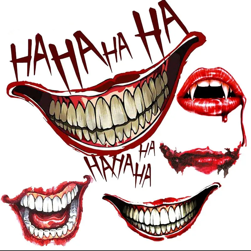 Joker Horrible Devil Laugh Car Sticker for Bicycle Motorcycle Laptop Helmet Trunk Wall Vinyl Decals  Decoration Accessories