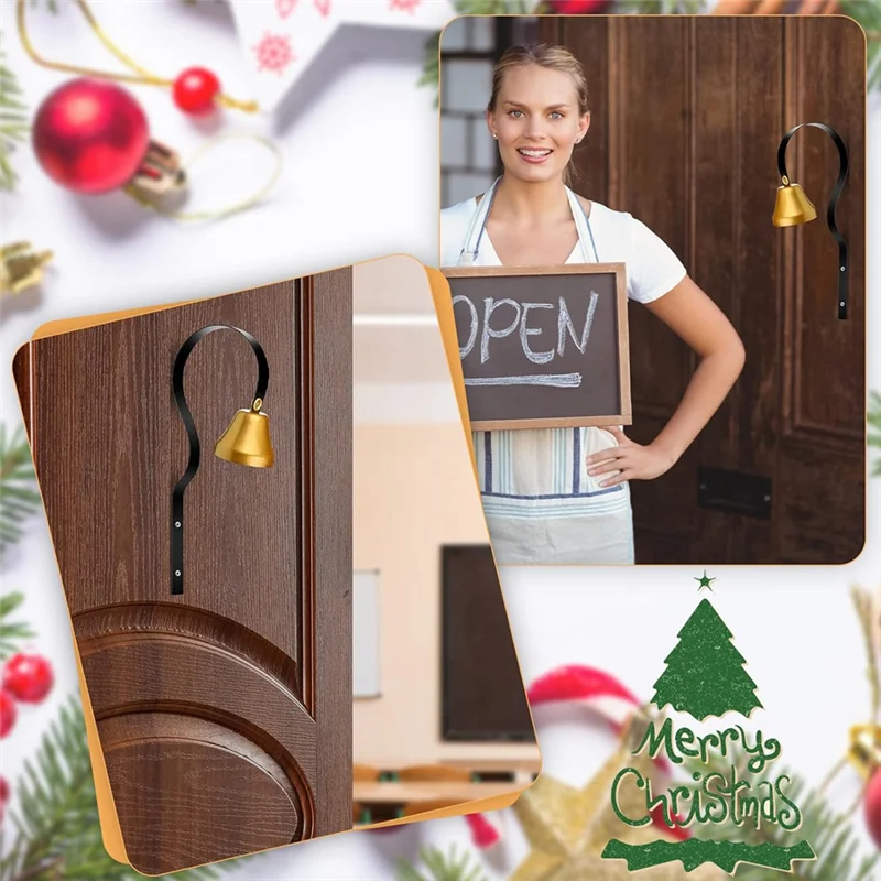 AA84 4 Uds. Timbre antiguo para comerciantes, timbre para comerciantes montado en la pared, timbre de entrenamiento para perros, timbre para apertura de puerta