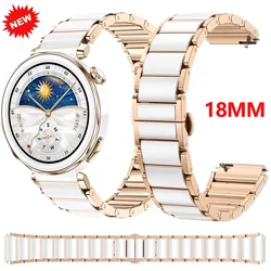 18mm Ceramic Strap for Huawei Watch GT5/4 41mm/GT5 Pro 42mm Women's bracelet wristband for Huawei Watch GT5 GT4 Metal Watchband
