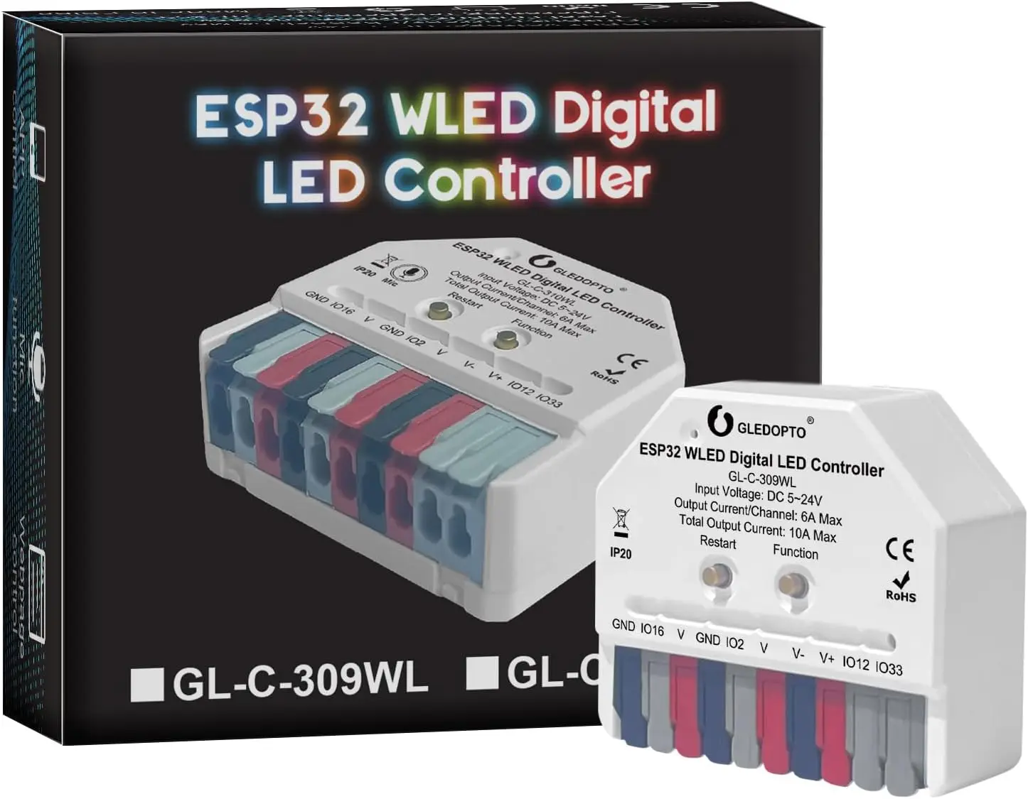 

Контроллер ESP32 Mini WLED для динамической подсветки DIY, совместим с лентами WS2811/WS2812/SK6812/TM1814, простое подключение