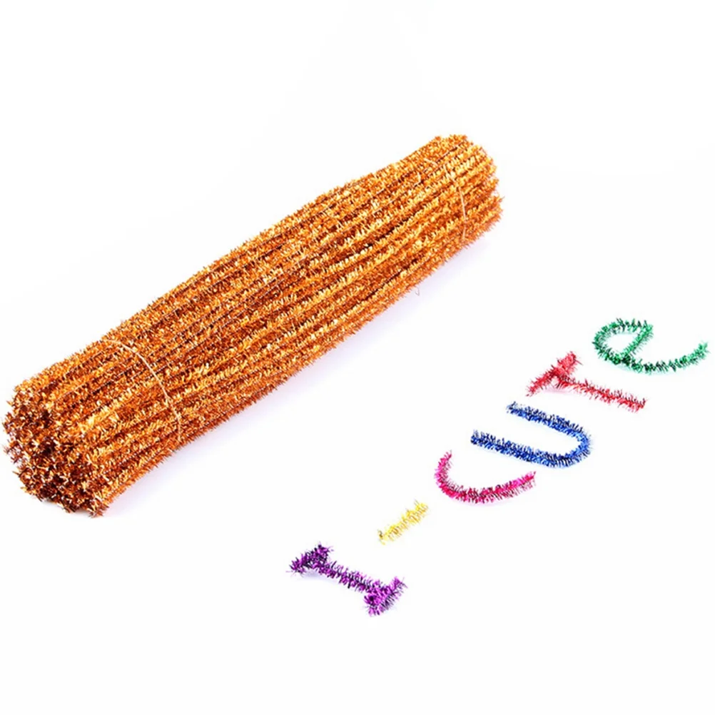 

100pcs 30Cm Glitter Chenille Stems Diy Craft Material Kids Creative Colorful Party Favors Christmas Decoration Handicraft