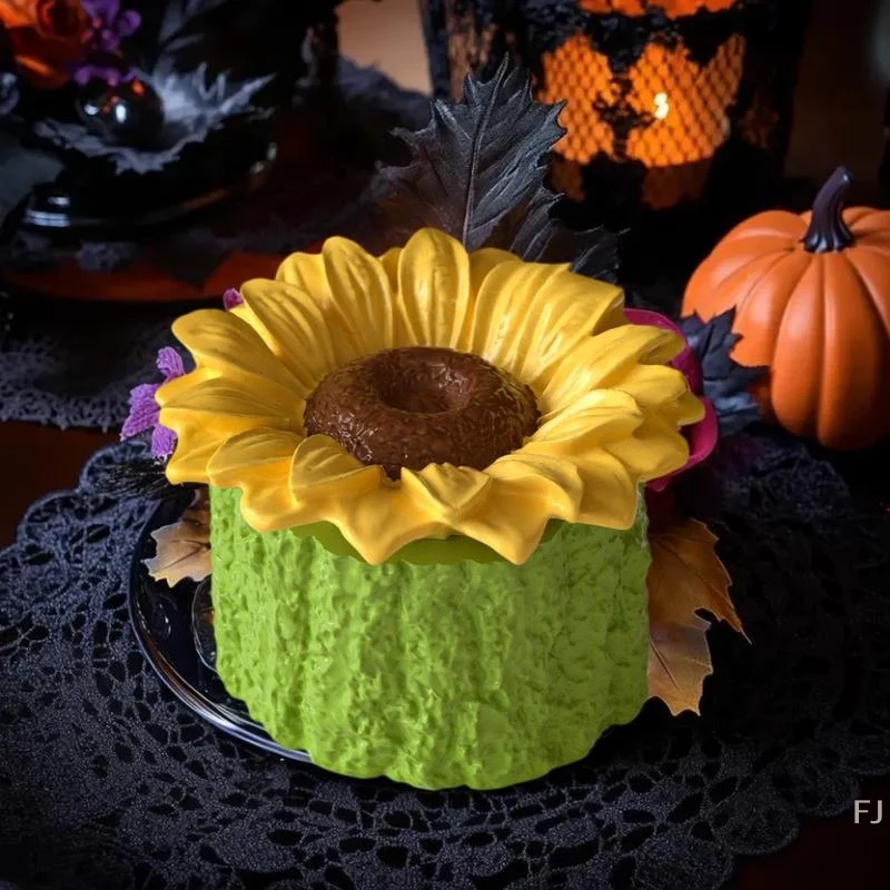 

[YU] Подсолнух, банка для свечей, бетонная силиконовая форма, смола, коробка для хранения цветов, формы для украшения свечи, подсвечник