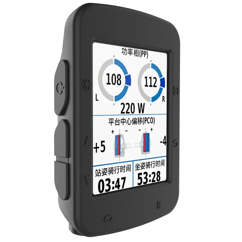 เคสป้องกัน E520ป้องกันซิลิโคนสำหรับนาฬิกาจักรยาน Garmin EDGE 520 Code Meter-สีดำ