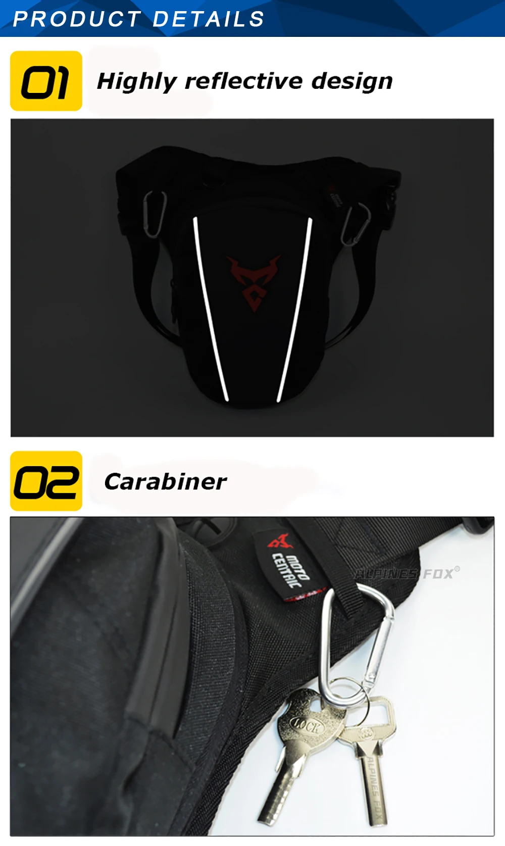 Moto zentrische wasserdichte Motorrad-Heck tasche Multifunktions-Rücksitz tasche Hochleistungs-Motorrad tasche Fahrer-Fallbein-Seiten tasche – Detail 27