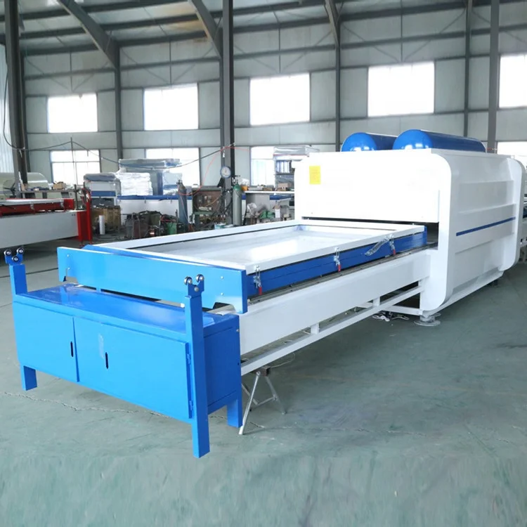 Woodworking PVC Foil Film Veneer Wood MDF Kitchen Cabinet Door 2 Working Table Hot Vacuum Membrane Laminating Press Machine