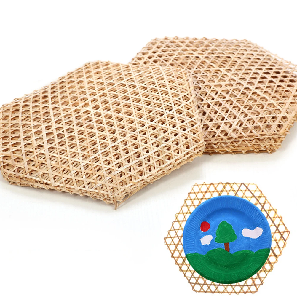 

3pcs Hexagonal Bamboo Weaving Pendants Large Medium Decor Hanging nament Diy Craft Material Wall Decorative