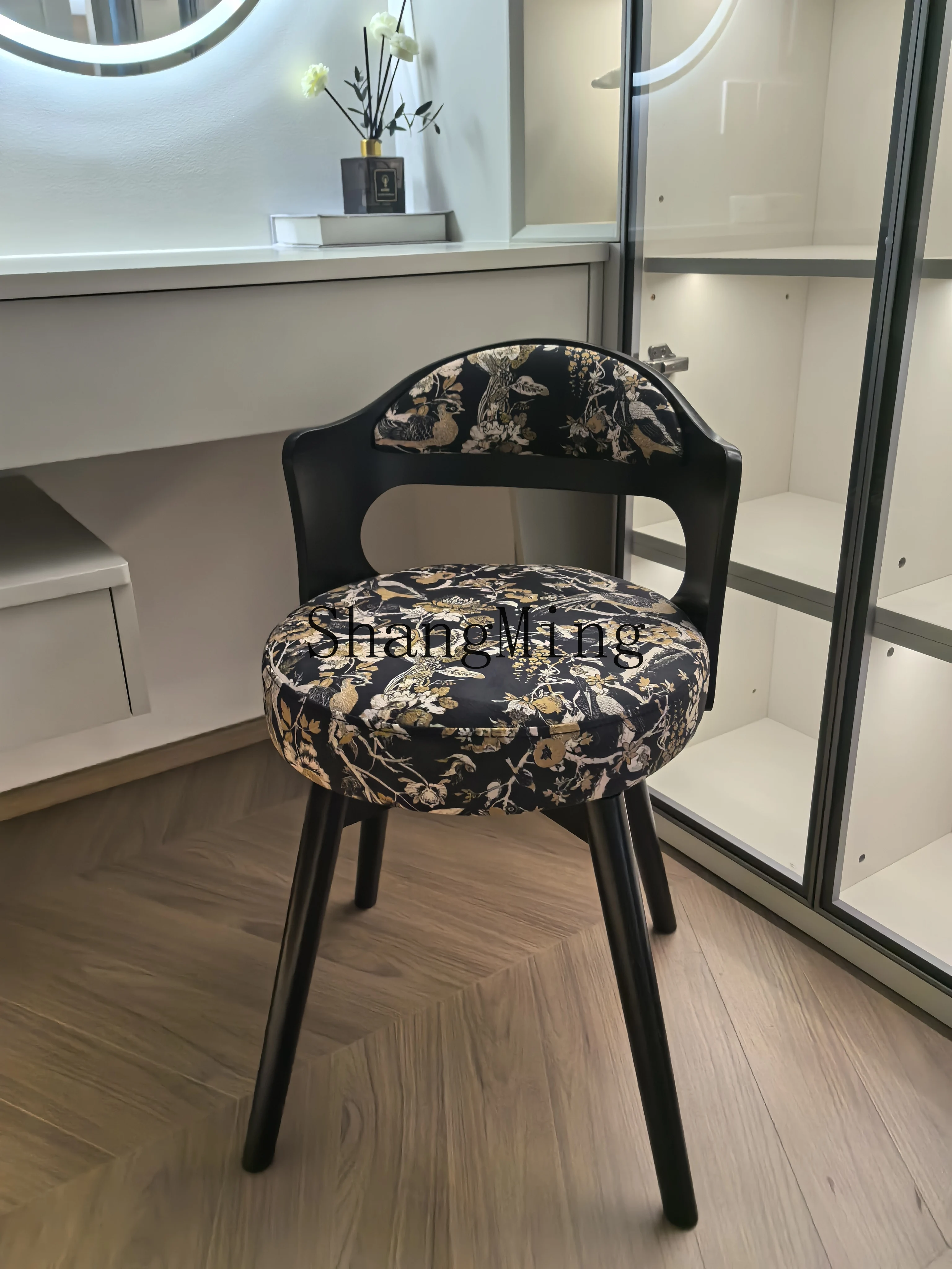 ZYH retro rotating makeup chair dressing stool household Chinese dining table and chairs bedroom book table and chairs