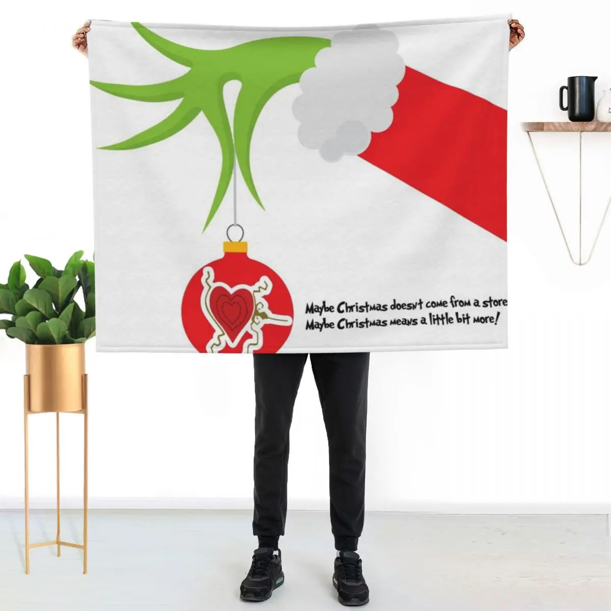 Maybe Christmas Means A Little More Throw Blanket Flannels Bed linens Nap Stuffeds Blankets For Bed funny gift Blankets