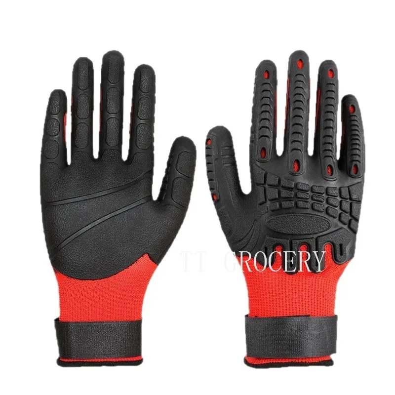 TPE Anti-Collision Impact-Resistant Gloves Heavy Industry Mechanical Shock-Absorbing Gloves Thickened Work Safety Gloves