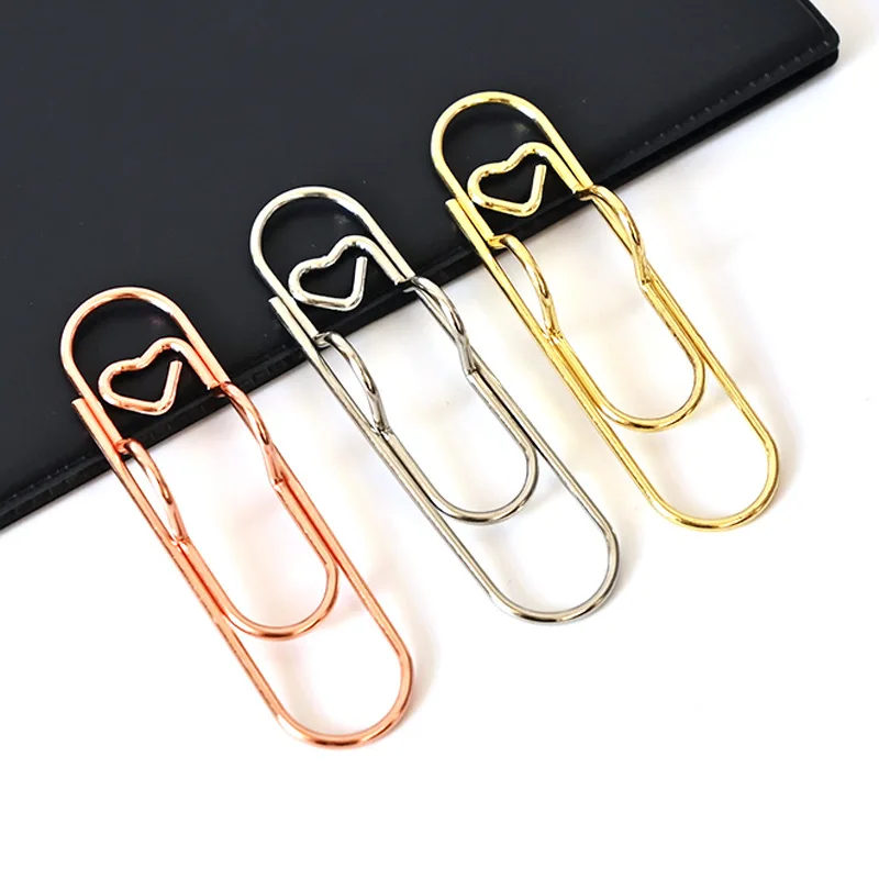 10pcs Paper Clips Multifunctional Paper Fix Clips Metal Pen Holder Clips Journal Document Clip Notebook Pin Pocket Accessories