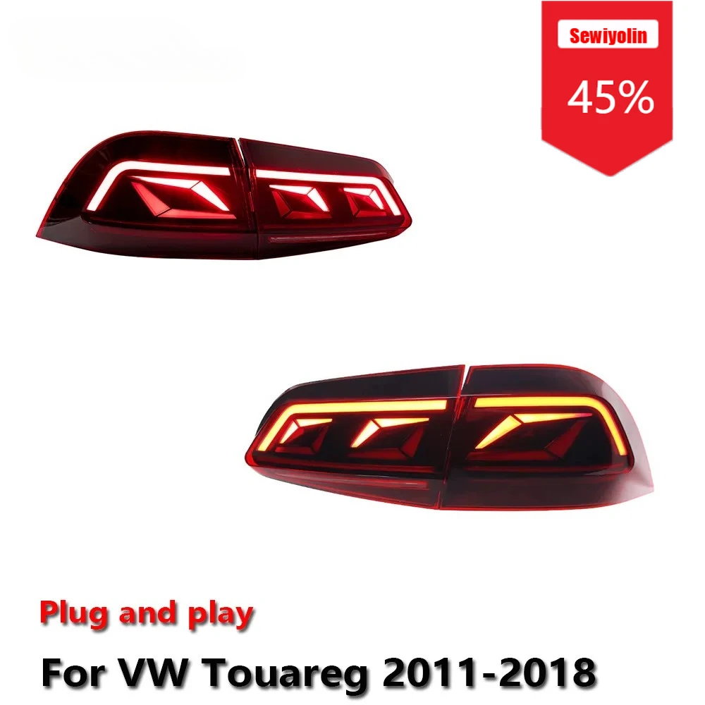 

Sewiyolin Car LED Tail Light Assemblies For VW Touareg 2011-2018 Auto Fog DRL Brake Turn Signal Lamp Plug and Play