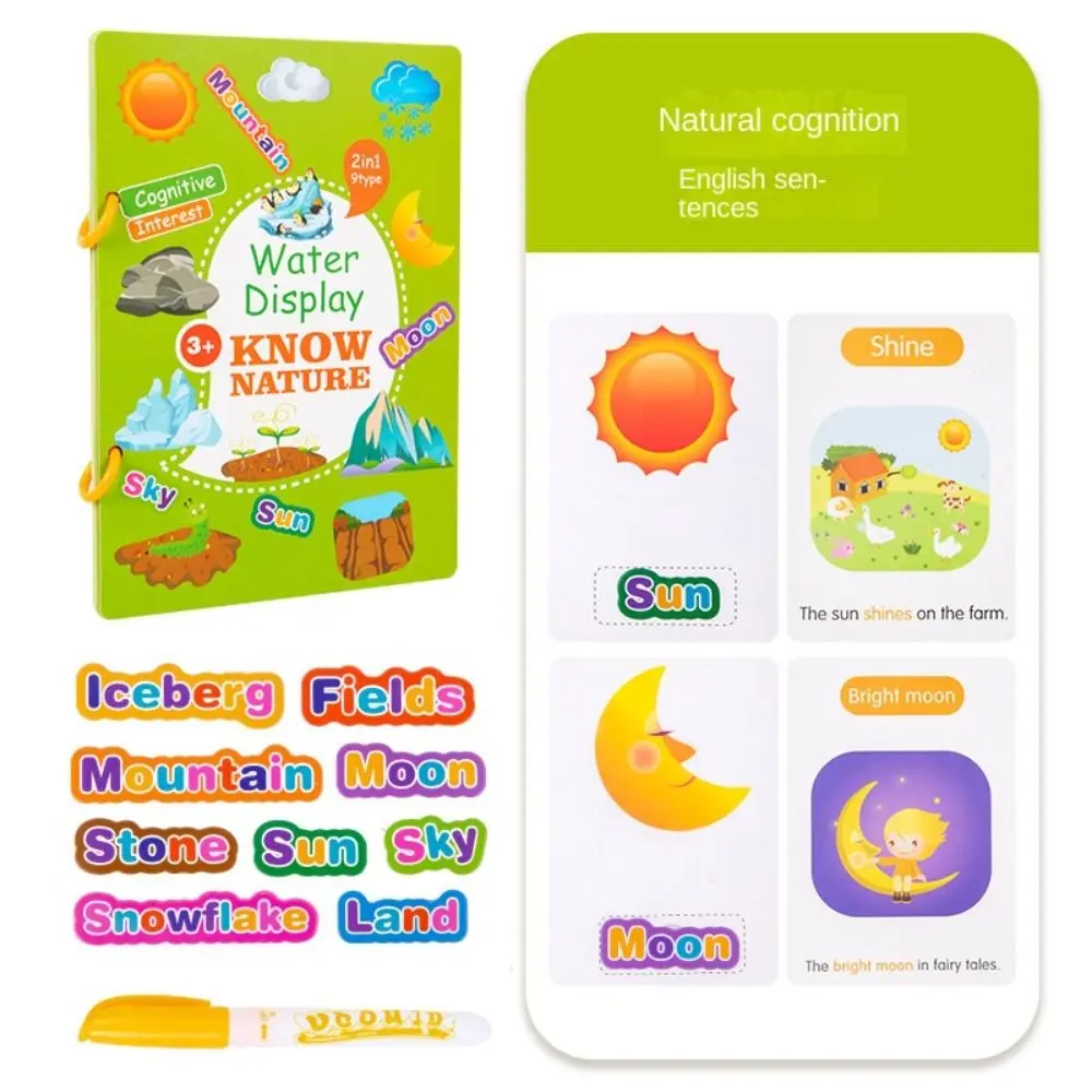 With Pen Water Drawing Toys Montessori Early Educational Drawing Montessori Toys Reusable Cartoon Drawing Book Birthday