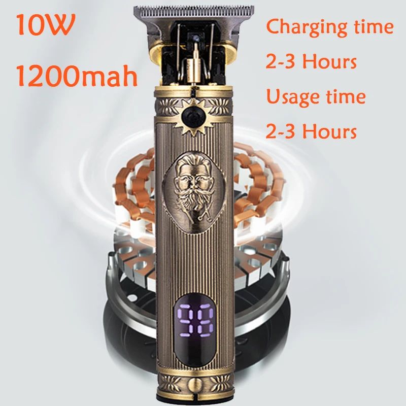 T9 Hair Clipper Repair Beard Shaving Body Hair Trimmer Clippers Electric Machine Haircut Machine 0mm Barber Shaver LCD Display