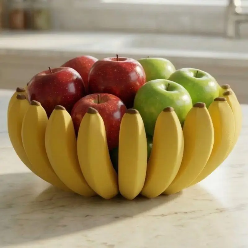 Creative Banana Shaped Storage Tray, 3D Printed Fruit Tray, Household Snack Storage Tray, Living Room Desktop Storage Container