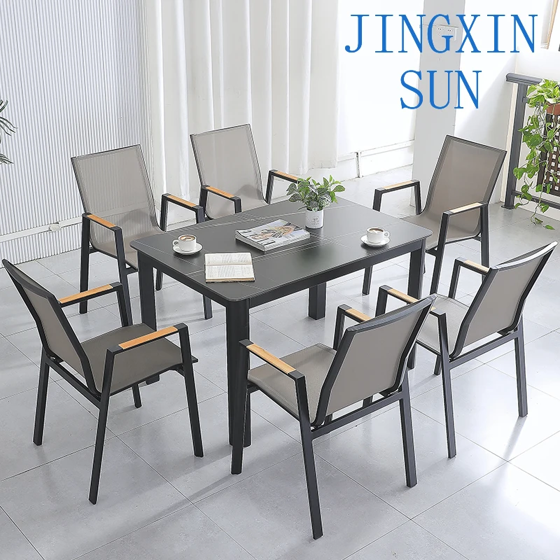 Rock slab outdoor tables and chairs leisure outdoor courtyard designer terrace Internet celebrity bed and breakfast garden plast
