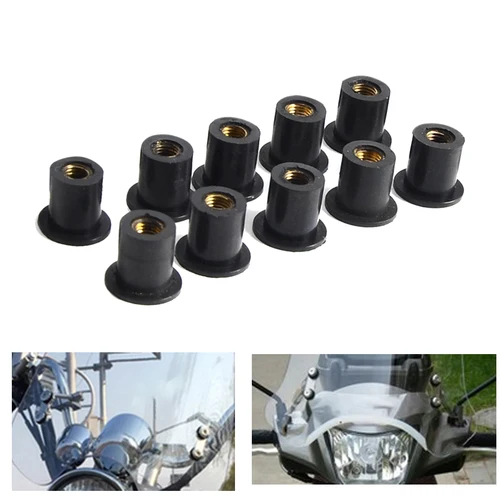 Imagen 1 del producto Tuercas de pozo de goma métricas M4 M5 M6, tornillos para parabrisas de motocicleta, tuerca de pernos, 10/20/50/100 Uds., tornillos de sujeción, tuercas