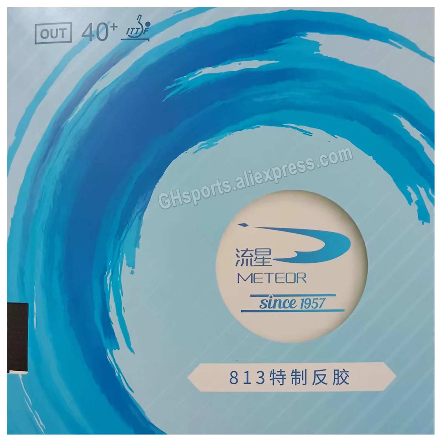 METEOR Liu Xing 813ลายกีฬาปิงปองไม่เหนียวเหนอะหนะยางฟองน้ำสีฟ้า Pips-In ลายกีฬาปิงปองยางปิงปองฟองน้ำ